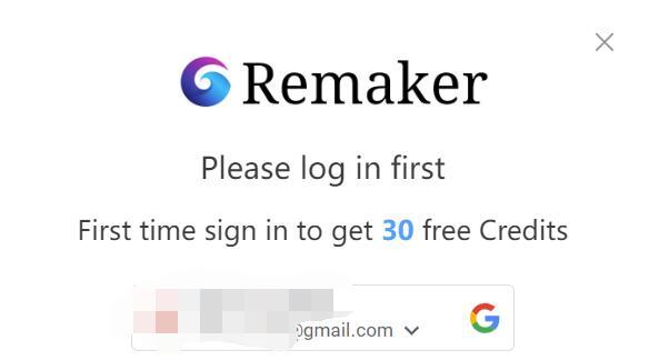 Remaker AI - First Log in